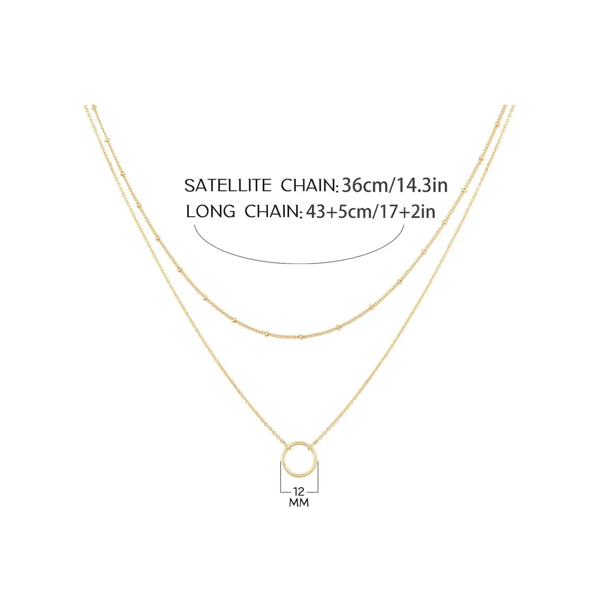 Simple Style Circle Stainless Steel Titanium Steel Plating Layered Necklaces