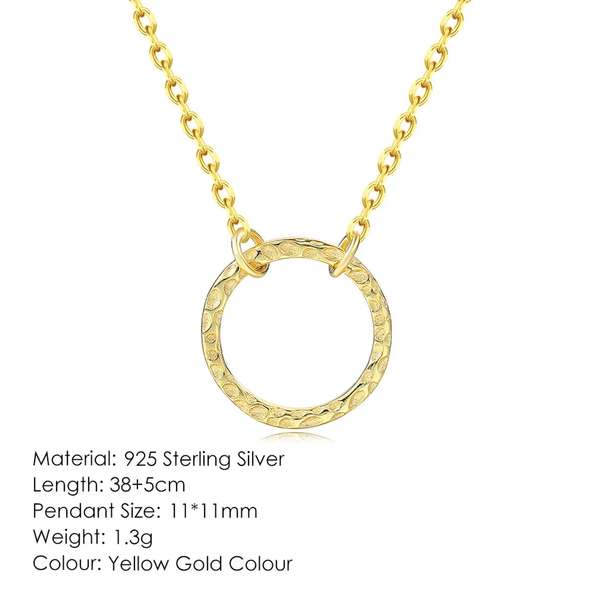 Simple Style Circle Sterling Silver Plating Pendant Necklace 1 Piece