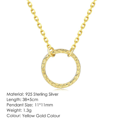 Simple Style Circle Sterling Silver Plating Pendant Necklace 1 Piece