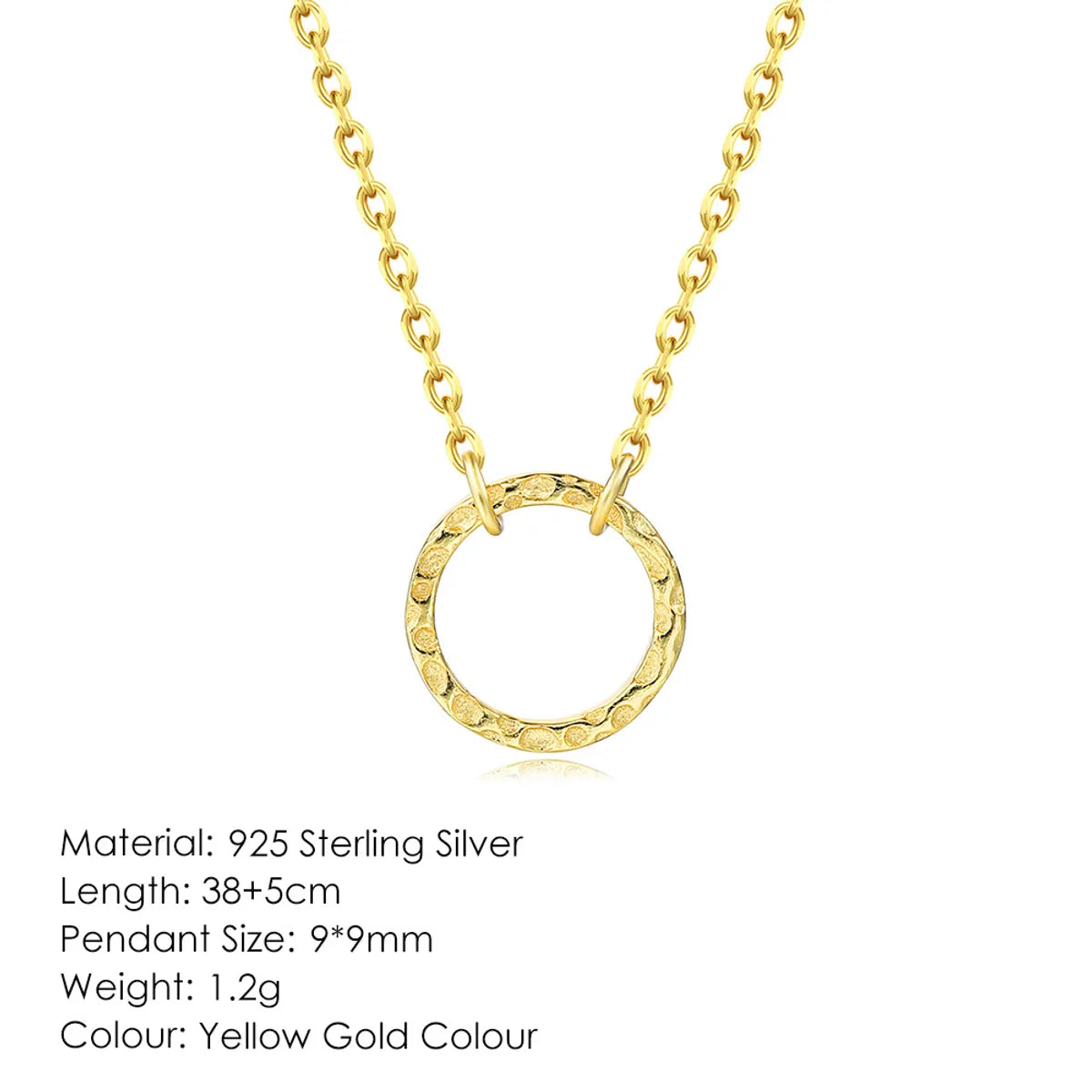 Simple Style Circle Sterling Silver Plating Pendant Necklace 1 Piece