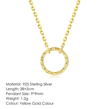 Simple Style Circle Sterling Silver Plating Pendant Necklace 1 Piece