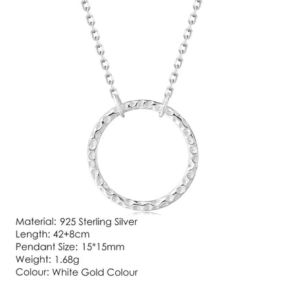 Simple Style Circle Sterling Silver Plating Pendant Necklace 1 Piece