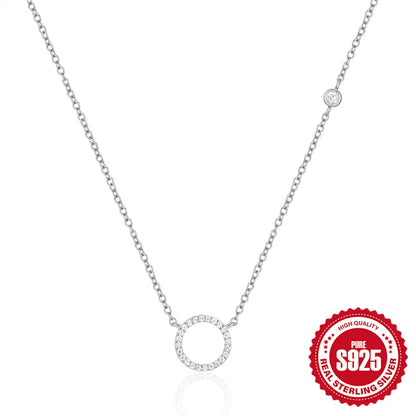 Simple Style Circle Sterling Silver Plating Pendant Necklace