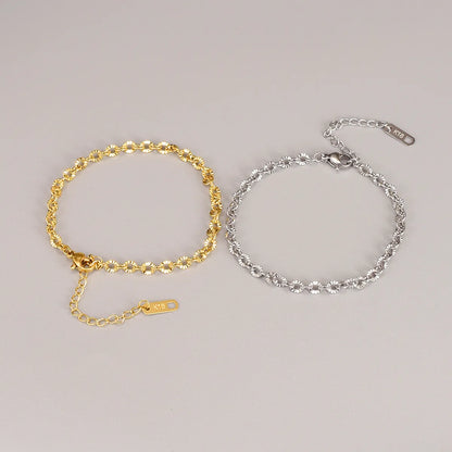 Simple Style Circle Titanium Steel Bracelets Plating Stainless Steel Bracelets