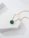 Simple Style Circle Water Droplets Copper Plating Inlay Natural Stone 18k Gold Plated Pendant Necklace Necklace
