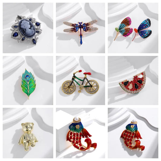 Simple Style Classic Style Animal Leaf Watermelon Alloy Inlay Artificial Rhinestones Women'S Brooches