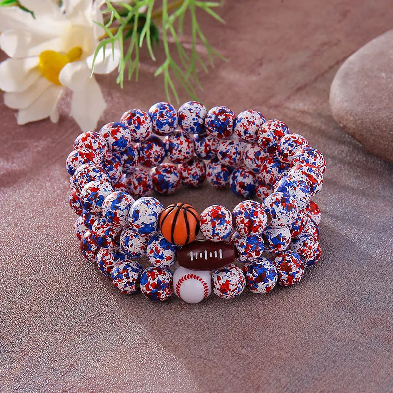 Simple Style Classic Style Basketball Wood Beaded Women'S Bracelets