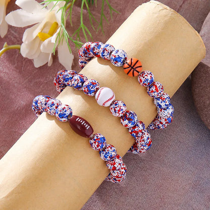 Simple Style Classic Style Basketball Wood Beaded Women'S Bracelets