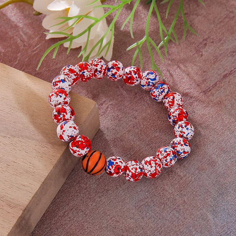 Simple Style Classic Style Basketball Wood Beaded Women'S Bracelets