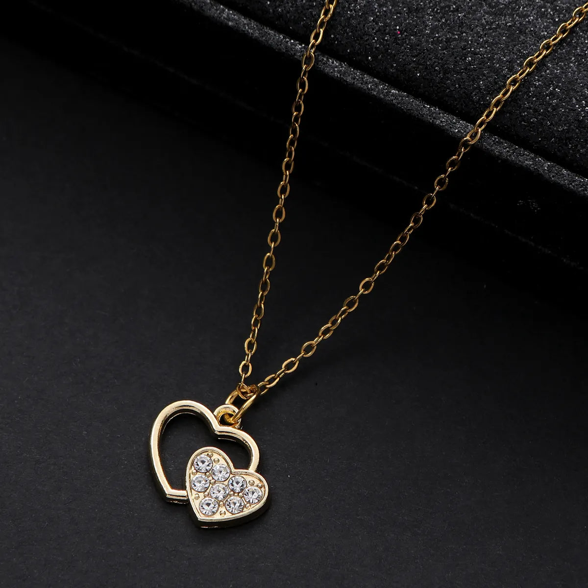 Simple Style Classic Style Bear Heart Shape Zinc Alloy Inlay Zircon Women's Pendant Necklace