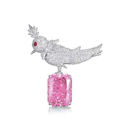 Simple Style Classic Style Bird Sterling Silver Inlay Artificial Gemstones Women'S Brooches 1 Piece