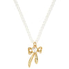 Simple Style Classic Style Bow Knot Imitation Pearl Copper Wholesale Pendant Necklace