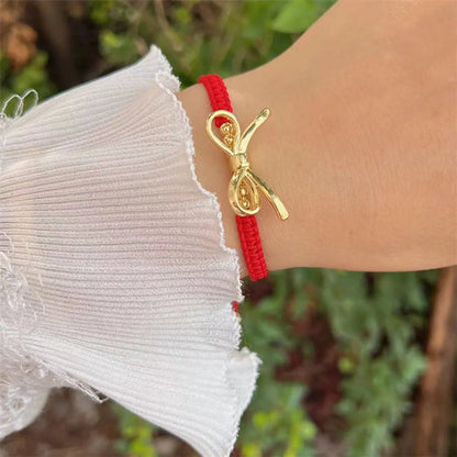 Simple Style Classic Style Bow Knot Nylon Shell Copper Plating 18K Gold Plated Women's Bracelets