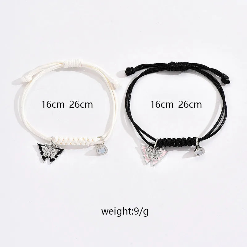 Simple Style Classic Style Butterfly Alloy Leather Rope Braid Women'S Bracelets