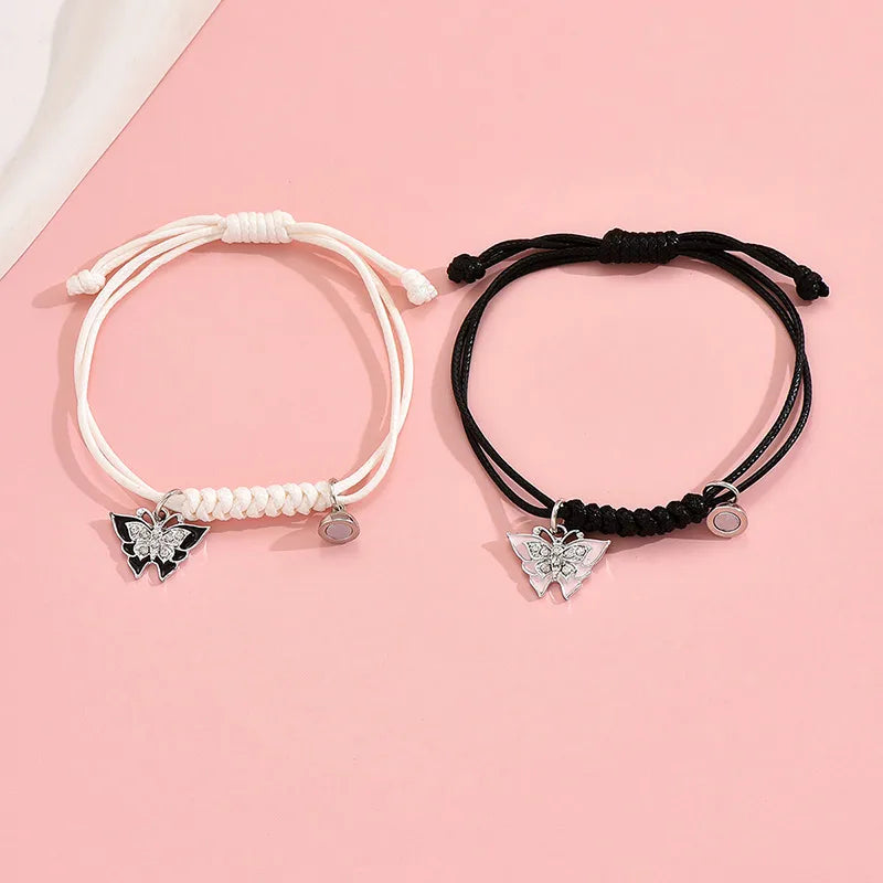 Simple Style Classic Style Butterfly Alloy Leather Rope Braid Women'S Bracelets