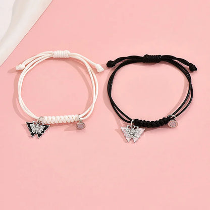 Simple Style Classic Style Butterfly Alloy Leather Rope Braid Women'S Bracelets