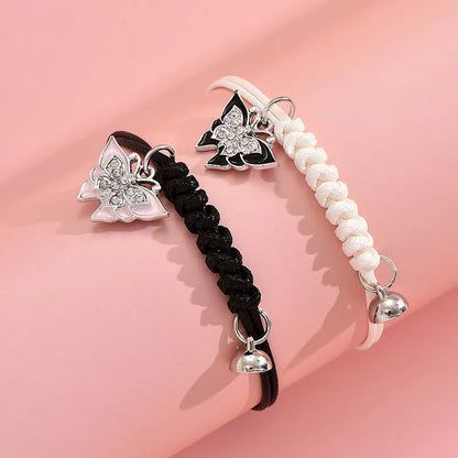 Simple Style Classic Style Butterfly Alloy Leather Rope Braid Women'S Bracelets