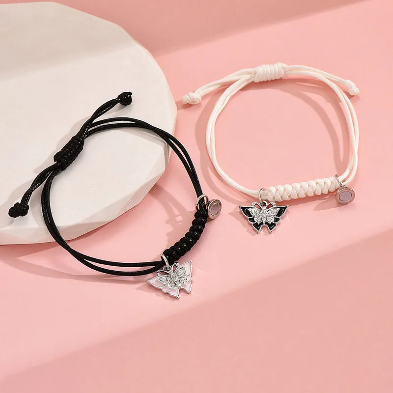 Simple Style Classic Style Butterfly Alloy Leather Rope Braid Women'S Bracelets