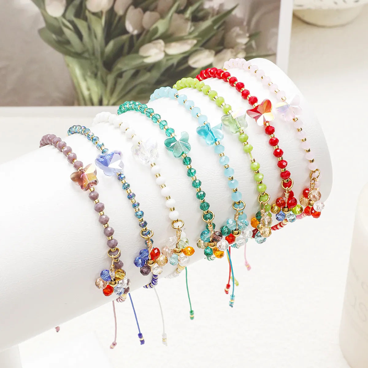 Simple Style Classic Style Butterfly Artificial Crystal Beaded Women's Drawstring Bracelets