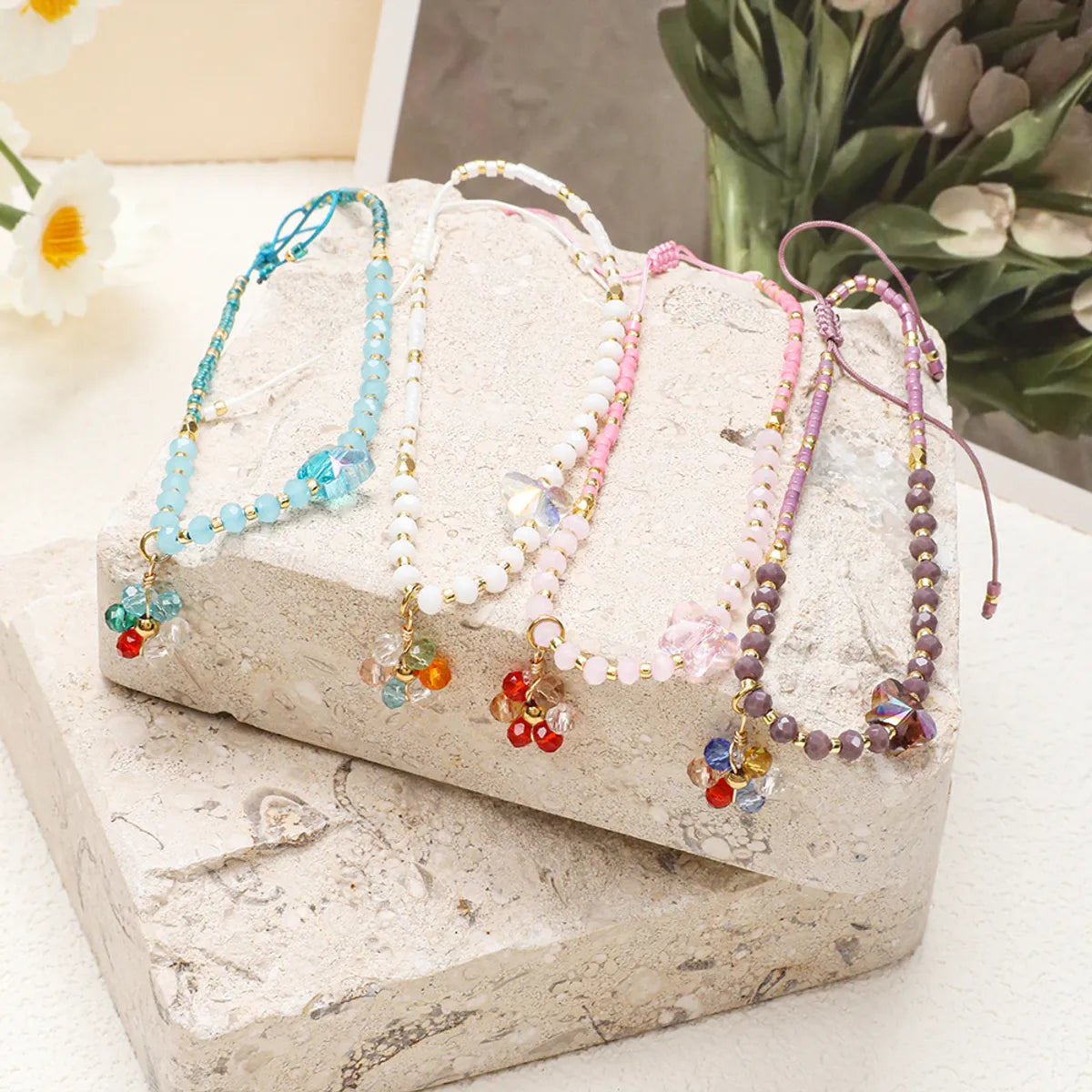 Simple Style Classic Style Butterfly Artificial Crystal Beaded Women's Drawstring Bracelets