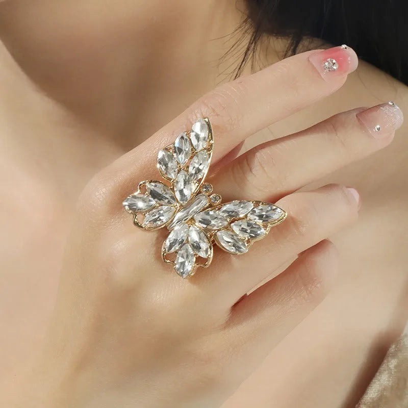 Simple Style Classic Style Butterfly Zircon Alloy Wholesale Rings