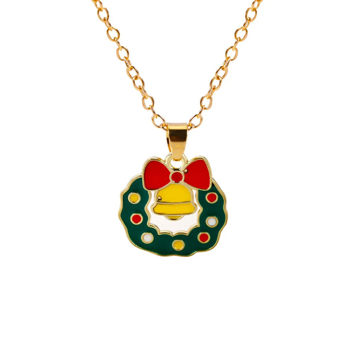 Simple Style Classic Style Christmas Tree Alloy Inlay Rhinestones Christmas Kid'S Pendant Necklace