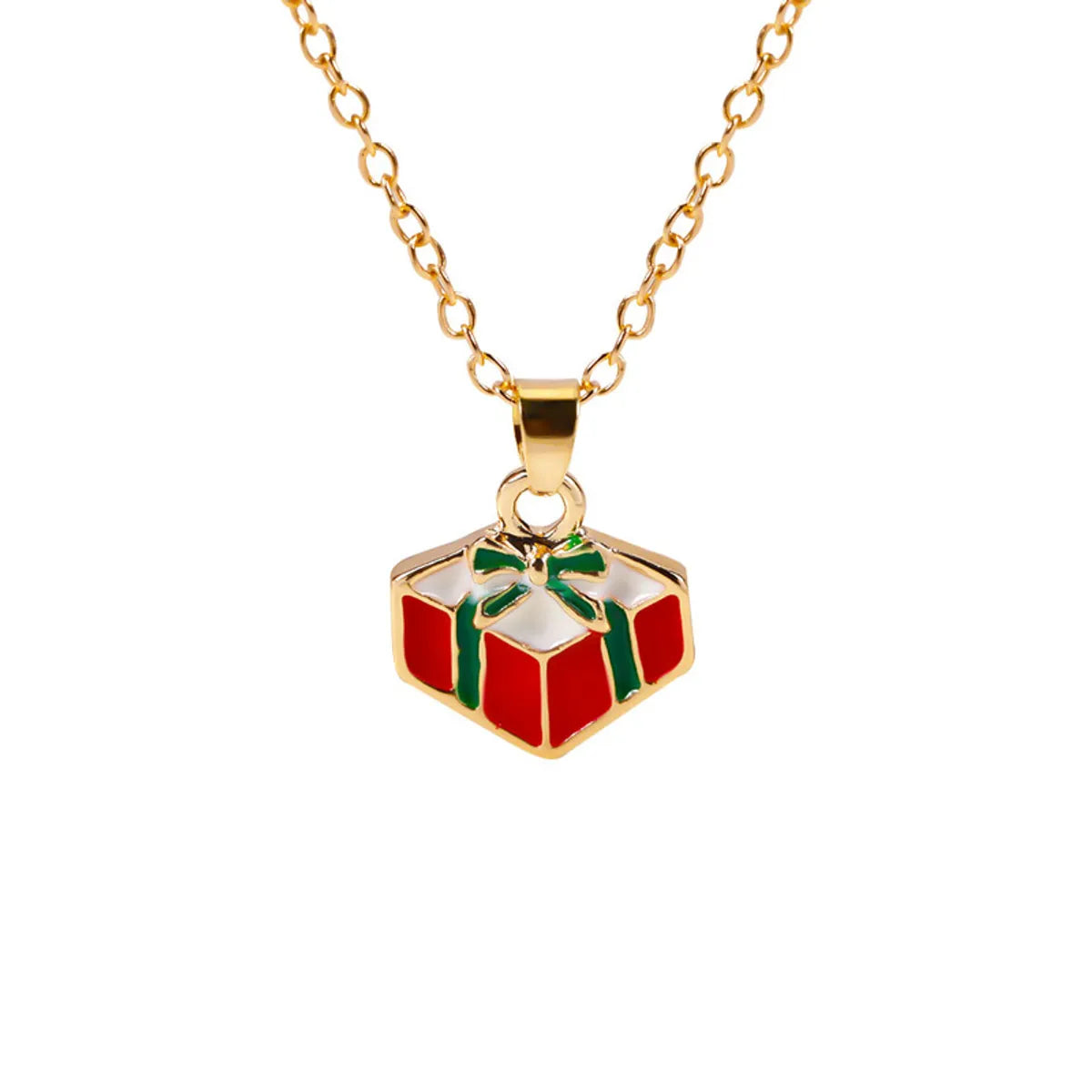 Simple Style Classic Style Christmas Tree Alloy Inlay Rhinestones Christmas Kid'S Pendant Necklace