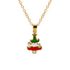 Simple Style Classic Style Christmas Tree Alloy Inlay Rhinestones Christmas Kid'S Pendant Necklace