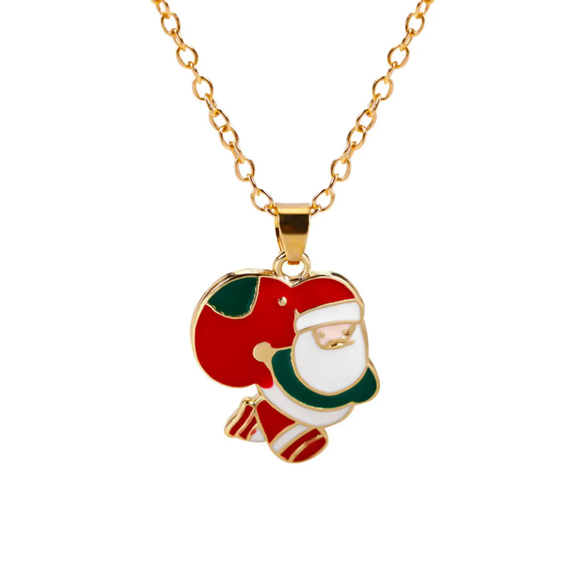 Simple Style Classic Style Christmas Tree Alloy Inlay Rhinestones Christmas Kid'S Pendant Necklace