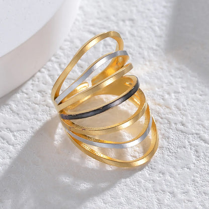 Simple Style Classic Style Circle Stainless Steel Plating 14k Gold Plated Open Rings