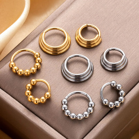 Simple Style Classic Style Circle Stainless Steel Plating Gold Plated Nose Ring