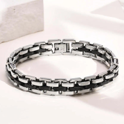 Simple Style Classic Style Color Block 201 Stainless Steel Men'S Italian Charm Bracelets Bracelets