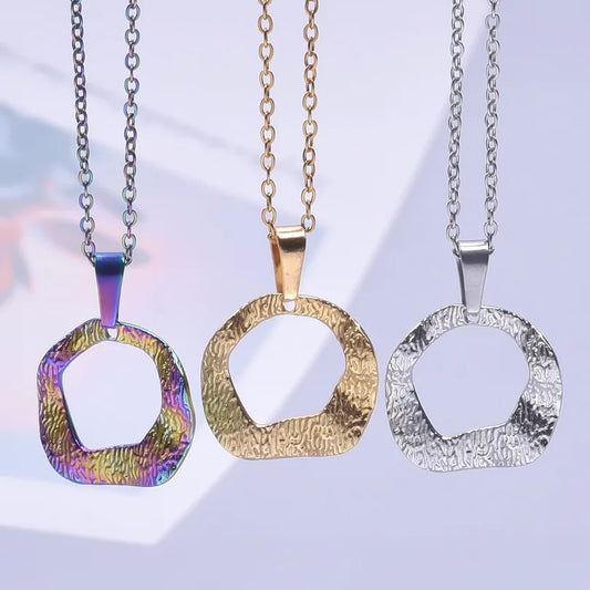 Simple Style Classic Style Color Block 304 Stainless Steel Plating Women'S Pendant Necklace