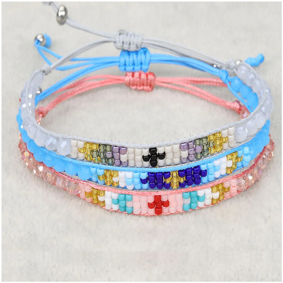 Simple Style Classic Style Color Block Bead Wax Line Crystal Beaded Women's Bracelets