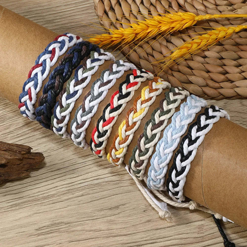 Simple Style Classic Style Color Block Cloth Knitting Men'S Bracelets