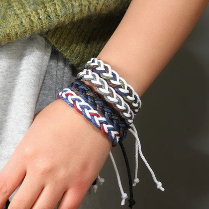 Simple Style Classic Style Color Block Cloth Knitting Men'S Bracelets