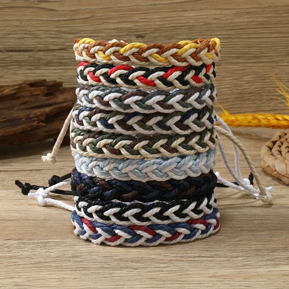 Simple Style Classic Style Color Block Cloth Knitting Men'S Bracelets