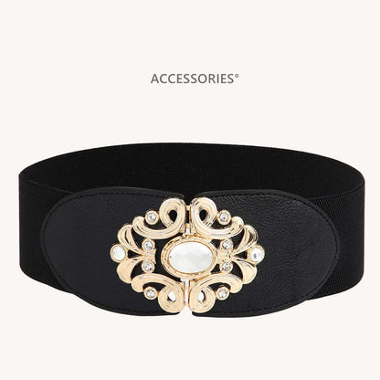 Simple Style Classic Style Color Block Elastic Band Buckle Women'S Leather Belts