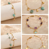 Simple Style Classic Style Color Block Ocean Titanium Steel 18K Gold Plated Crystal Bracelets In Bulk
