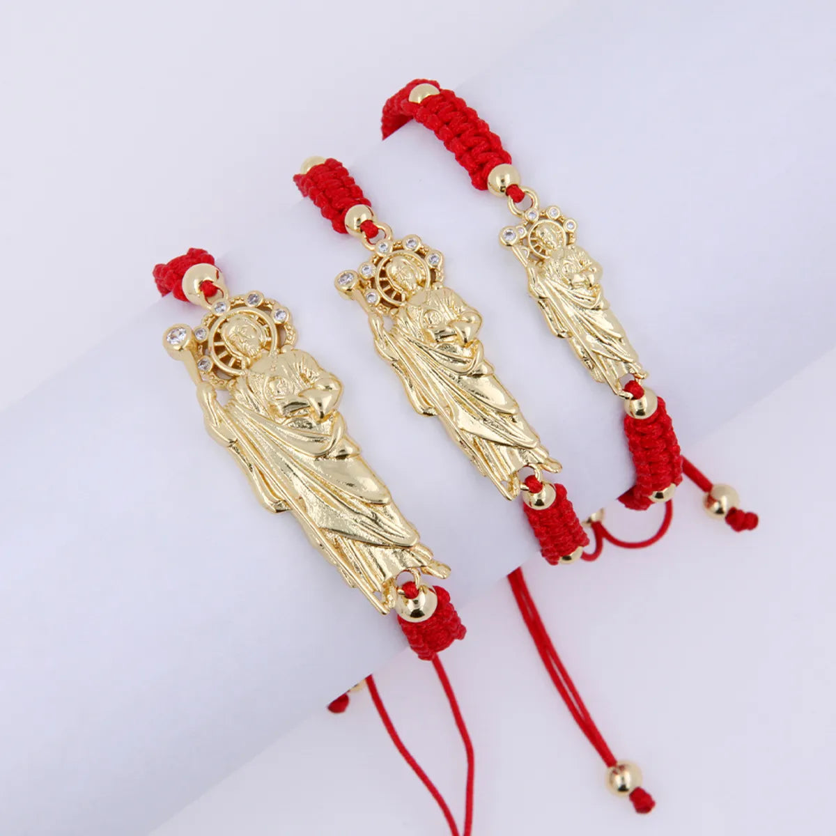 Simple Style Classic Style Color Block Rope Copper Knitting Enamel Inlay Zircon 18K Gold Plated Women's Drawstring Bracelets