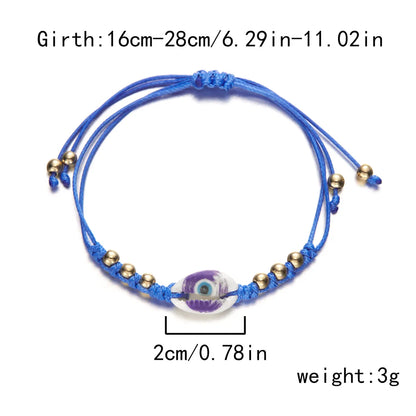 Simple Style Classic Style Color Block Rope Shell Wholesale Drawstring Bracelets