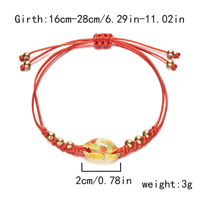 Simple Style Classic Style Color Block Rope Shell Wholesale Drawstring Bracelets