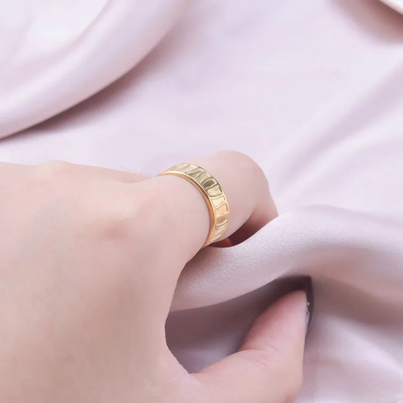 Wholesale Jewelry Simple Style Classic Style Color Block 304 Stainless Steel 18K Gold Plated Asymmetrical Polishing Rings