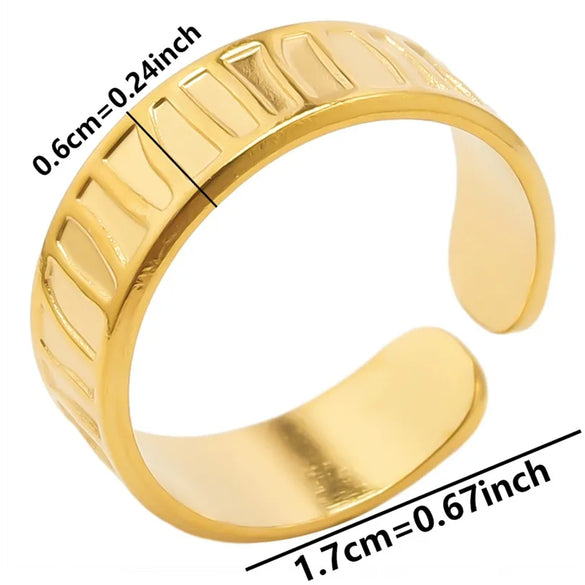 Wholesale Jewelry Simple Style Classic Style Color Block 304 Stainless Steel 18K Gold Plated Asymmetrical Polishing Rings