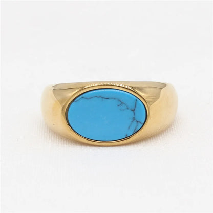 Simple Style Classic Style Color Block Titanium Steel Unisex Rings