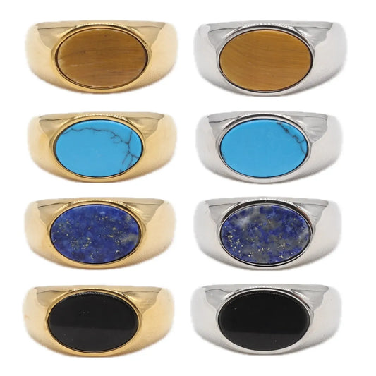 Simple Style Classic Style Color Block Titanium Steel Unisex Rings