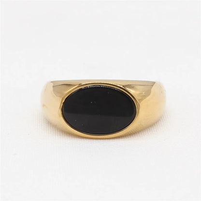 Simple Style Classic Style Color Block Titanium Steel Unisex Rings