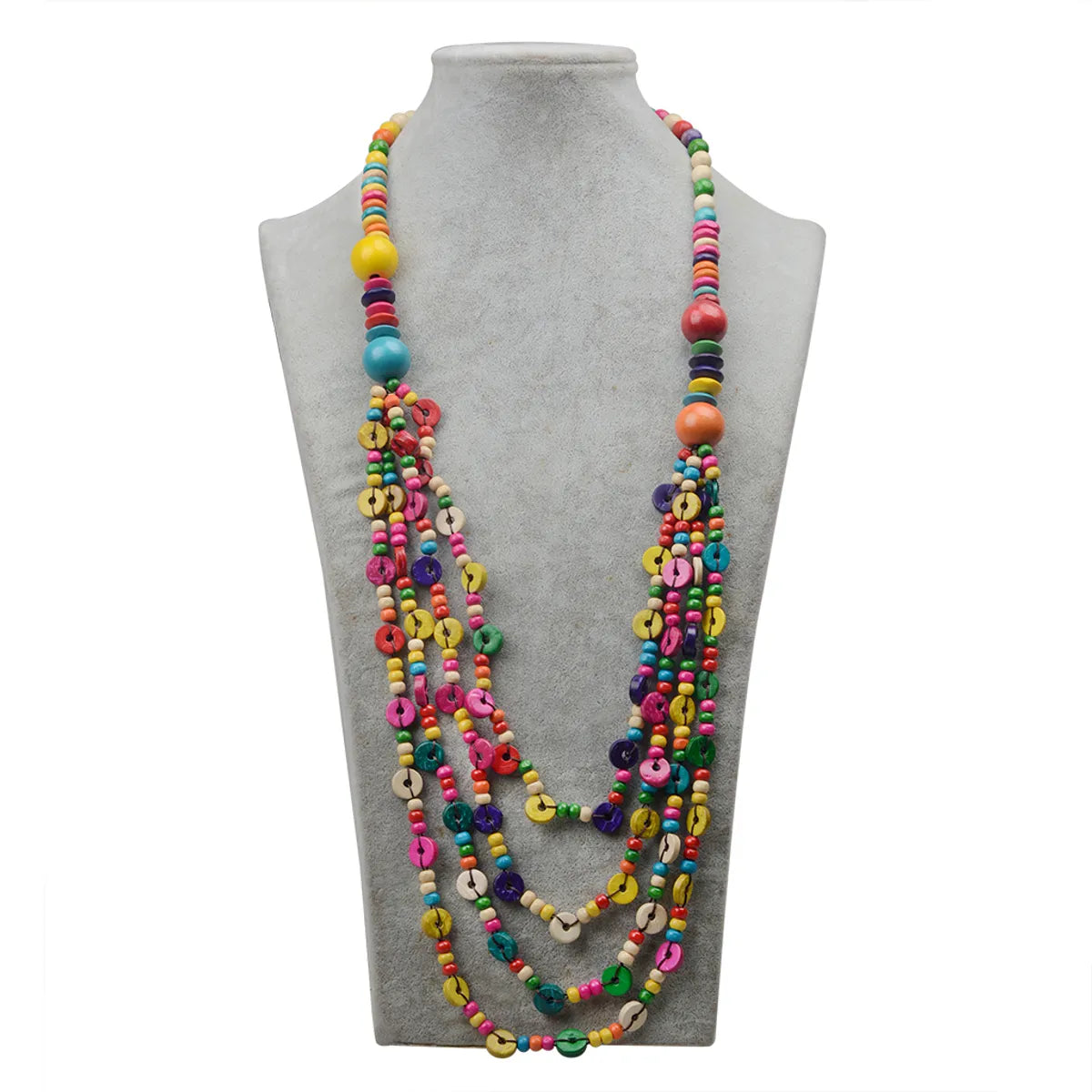 Simple Style Classic Style Color Block Wooden Beads Coconut Shell Charcoal Women'S Layered Necklaces