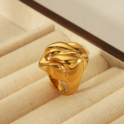 Simple Style Classic Style Commute Geometric Flower 304 Stainless Steel 18K Gold Plated Rings In Bulk