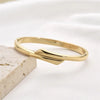 Simple Style Classic Style Commute Geometric Lines Titanium Steel Gold Plated Bangle In Bulk